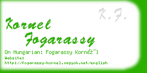 kornel fogarassy business card